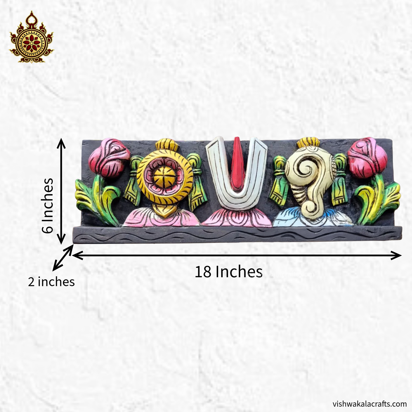 Wooden Namam Sangu Chakram Wooden Wall panel
