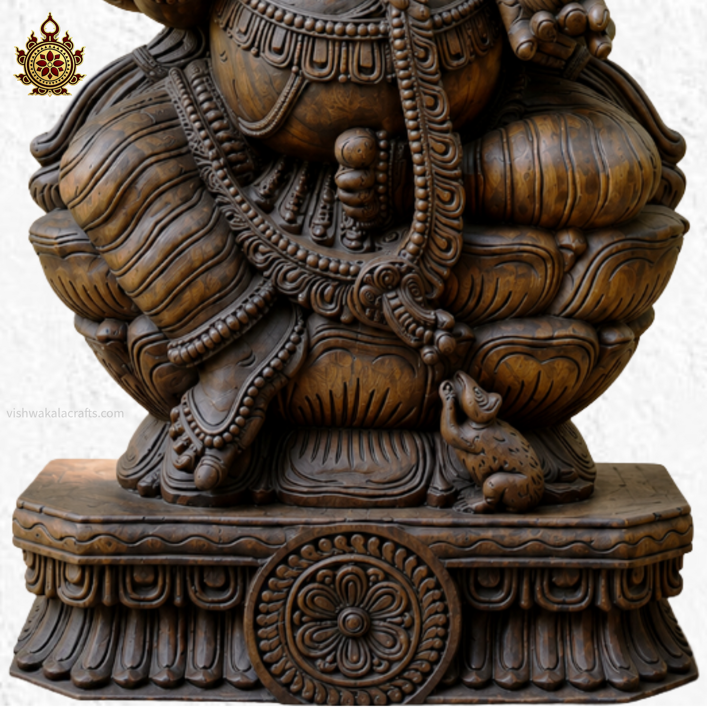 Wooden Carved Ganesha Statue (3 feet)