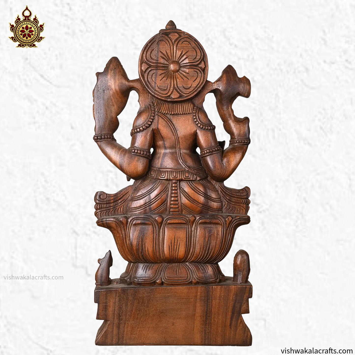 Handcrafted Wooden Lord Ganesha Sculpture 36''