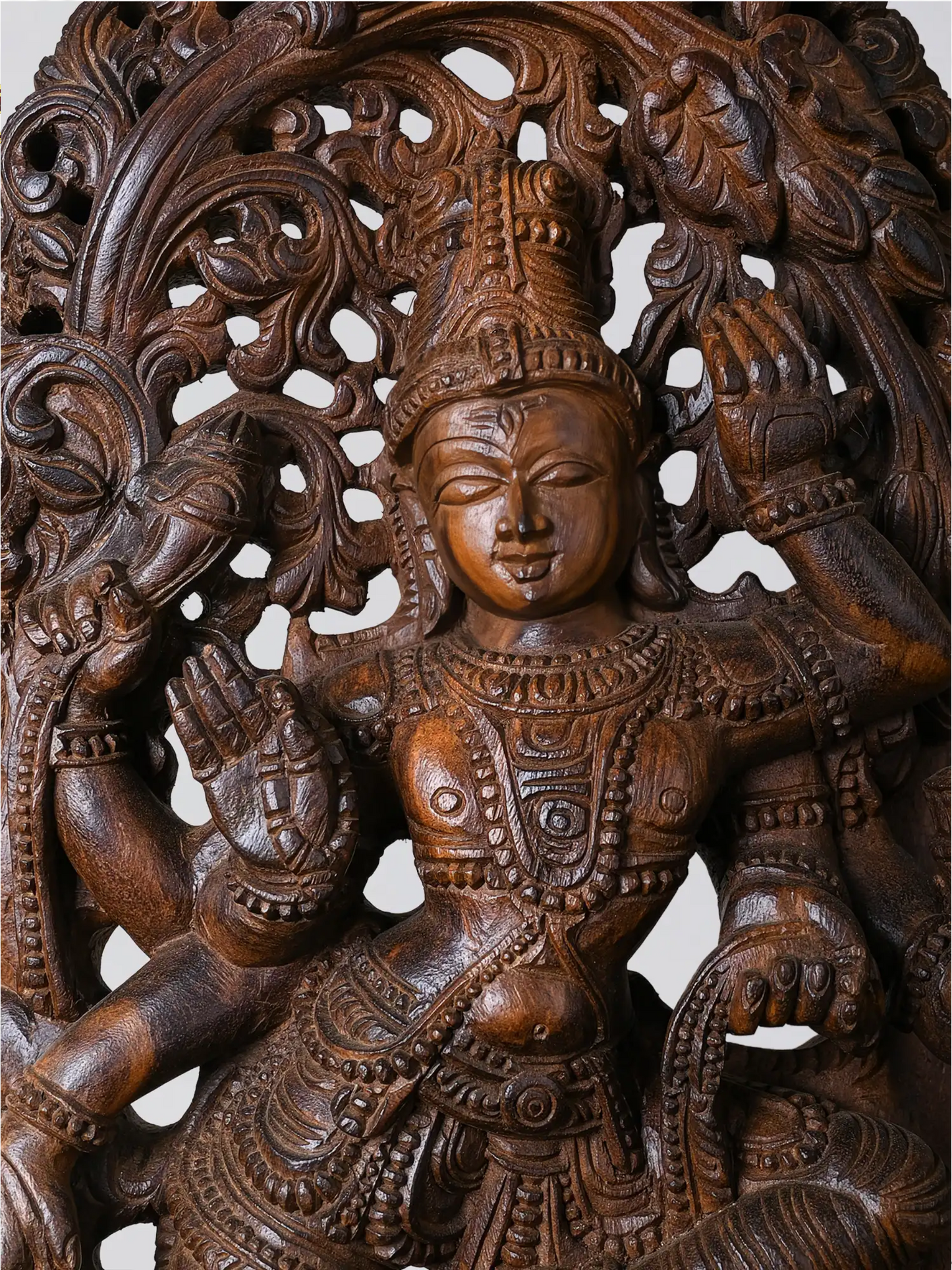 Wooden Handcrafted Dancing Shiva Sculpture – Antique Finish (24 Inches)