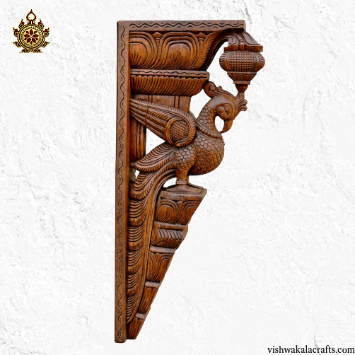 BIG Parrot Handcarved Wooden Wall Bracket (18x9x3) Inches (3 color options) (Single)