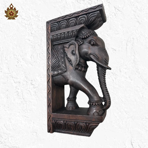 Elephant Bracket Teak with Rosewood Finish (Single)