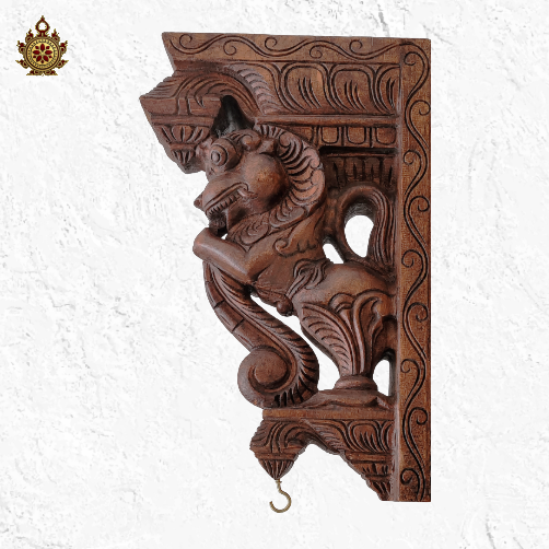 Yali / Yazhi Wall Bracket-Corbel Rosewood Color / Traditional Chettinad Handicrafts (Single)