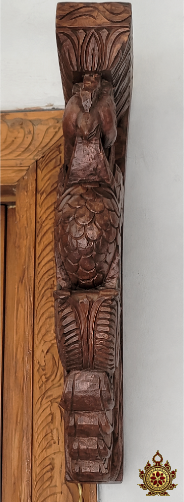 Parrot Big Wood Carving Wall Bracket /Traditional Chettinad Handicrafts Rosewood Color (Single)