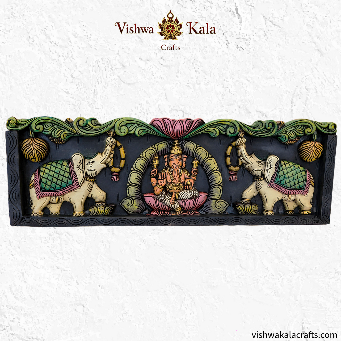 Gaja_Ganesha_wood_carving_wall_panel_36_inches.