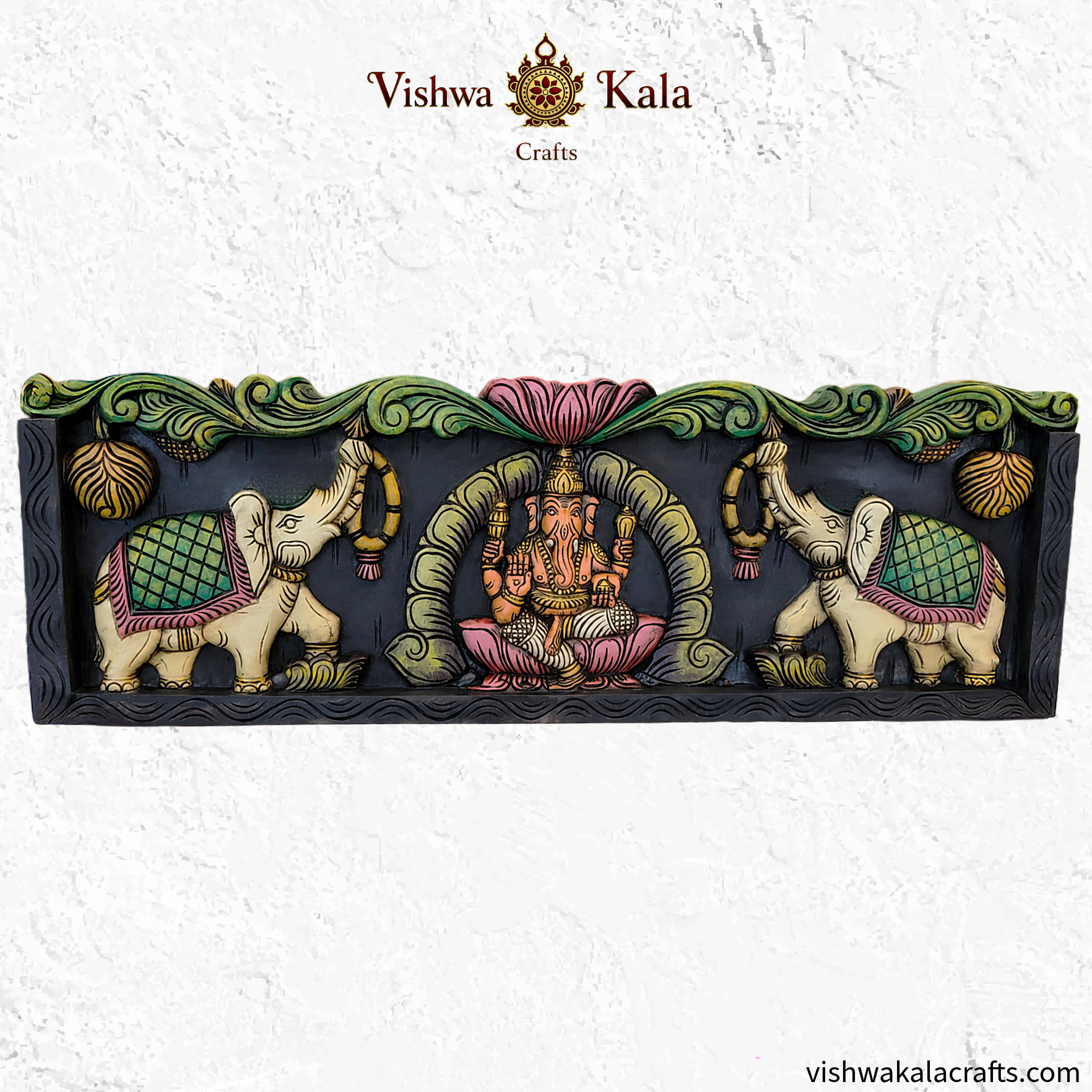 Gaja_Ganesha_wood_carving_wall_panel_36_inches.