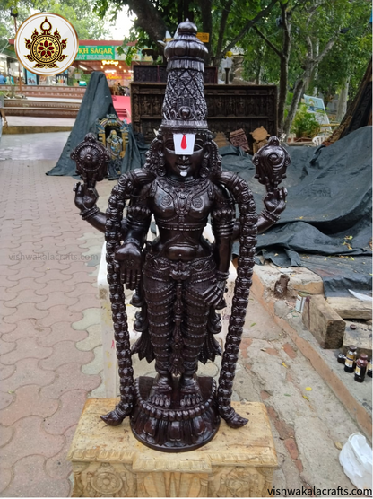 Handcrafted Lord Venkateswara (Balaji) Wooden Statue