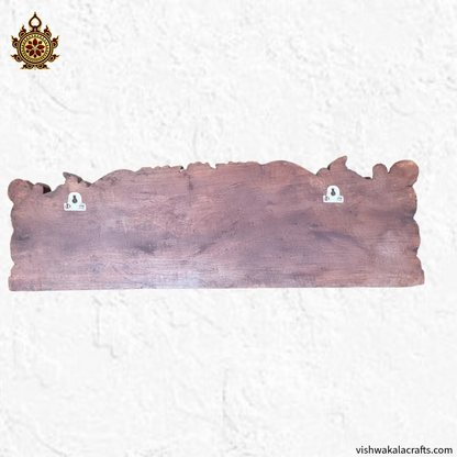 Gajalakshmi with elephants Rosewood colour wall panel