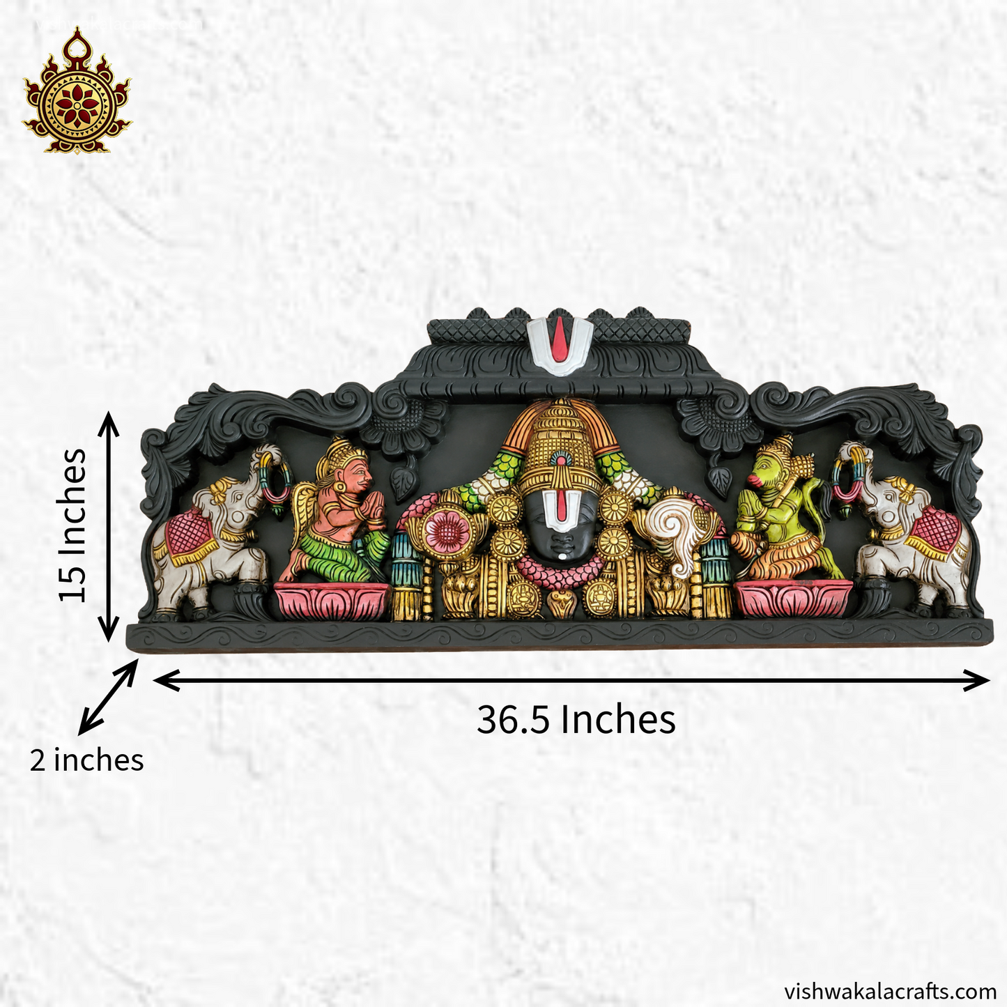 Lord Venkateswara (Balaji) wooden wall panel Handcrafted