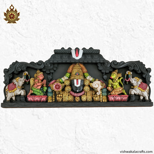Lord Venkateswara (Balaji) wooden wall panel Handcrafted