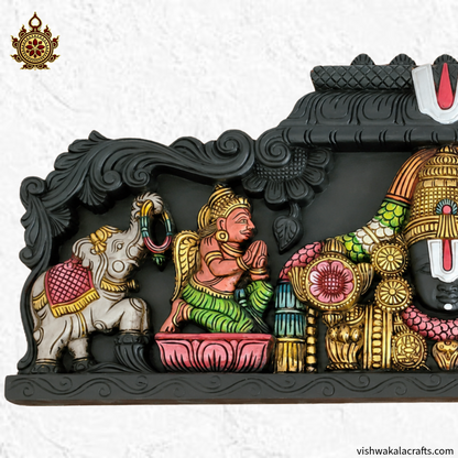 Lord Venkateswara (Balaji) wooden wall panel Handcrafted