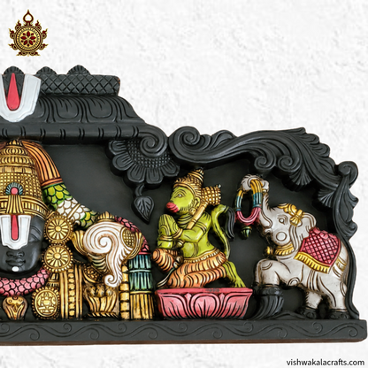 Lord Venkateswara (Balaji) wooden wall panel Handcrafted