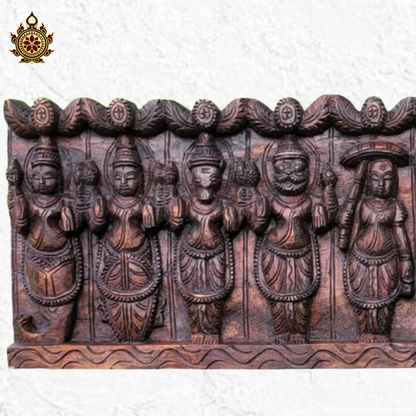 Dasavatharam Handcarved wooden wall panel