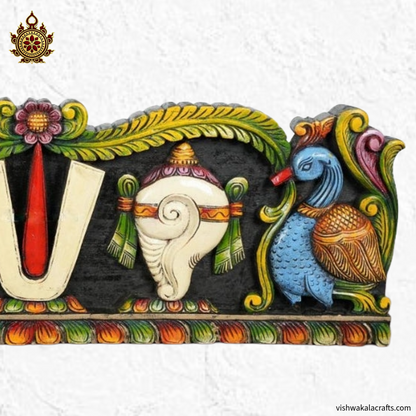 Namam sangu Chakram Wooden Hand-Carved Balaji Wall Decor