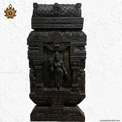 Handcrafted Meenakshi Amman Kavadi Style Vertical Wooden Wall Panel