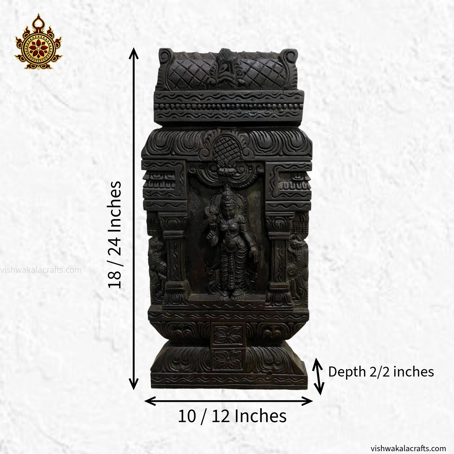 Handcrafted Meenakshi Amman Kavadi Style Vertical Wooden Wall Panel