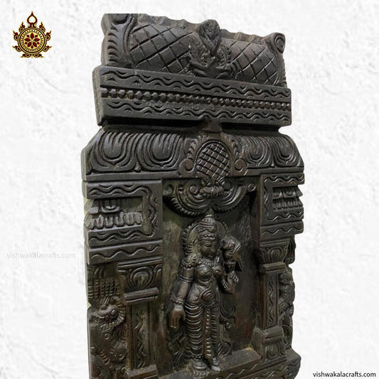 Handcrafted Meenakshi Amman Kavadi Style Vertical Wooden Wall Panel