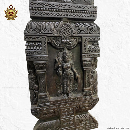 Handcrafted Meenakshi Amman Kavadi Style Vertical Wooden Wall Panel