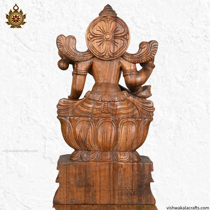 Goddess Saraswati Devi Playing Veena Handcarved statue 2 Ft