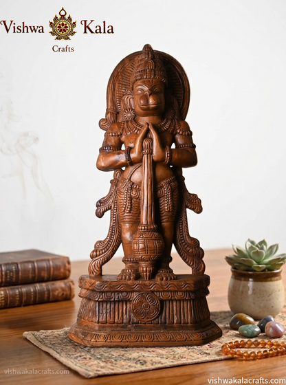 Handcrafted Wooden Hanuman Idol (God Sculpture) (37 inches)