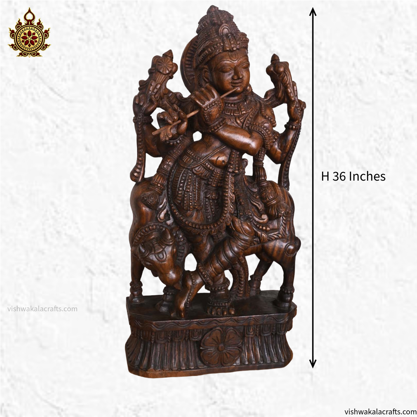 Handcrafted Wooden Gopal Krishna (3 feet) Vaagai wood