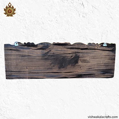 Gaja Ganesha wood carving wall panel Vaagai wood 36 Inches