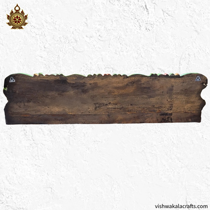 Krishna With Gopikas Wood Carving Wall Panel 48''
