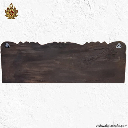 Ganesha Lakshmi Saraswathi Wooden wall panel 34-Inch
