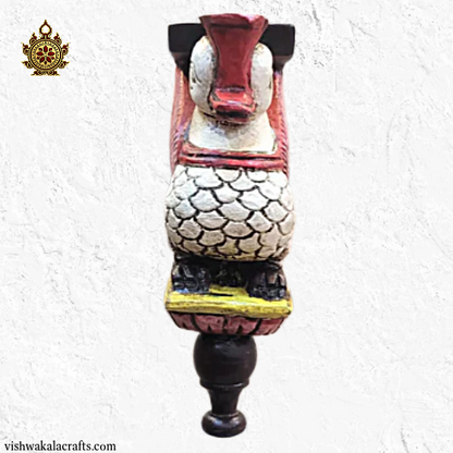 Swan annam wood carving wall bracket traditional chettinad handicrafts (12x8x2) Inches (Single)