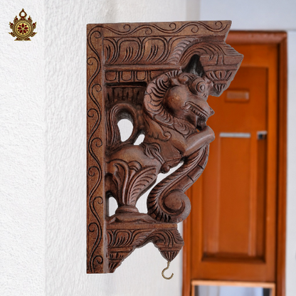 Yali / Yazhi Wall Bracket-Corbel Rosewood Color / Traditional Chettinad Handicrafts (Single)