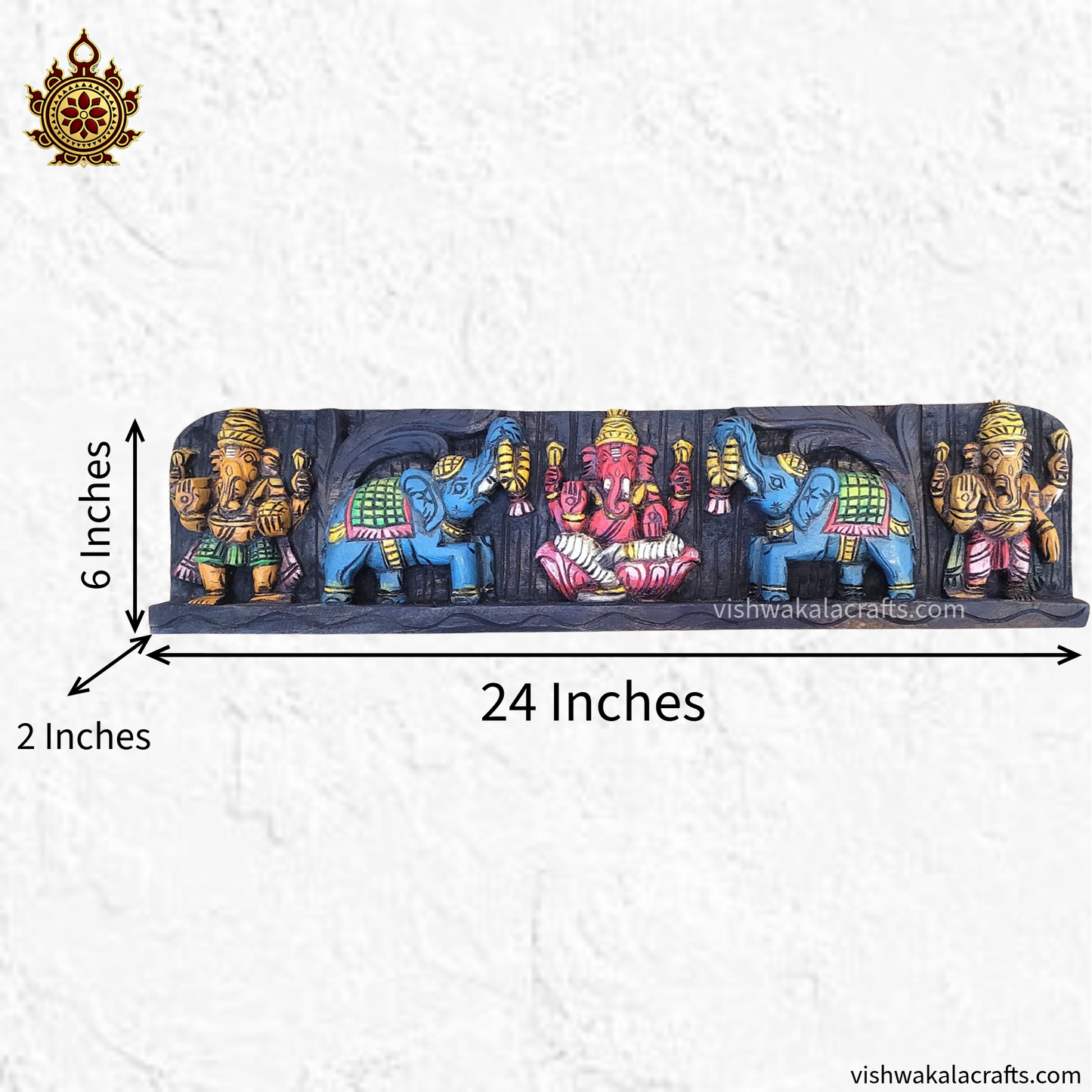 Gaja Ganesha -Triple Ganesa with Double Elephant