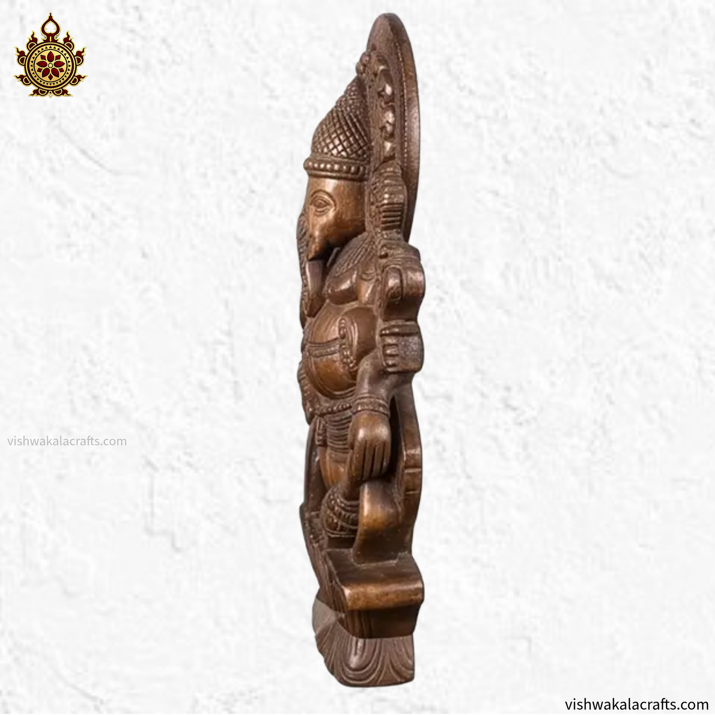 Handcrafted Wooden Drishti Ganesha Sculpture 24"