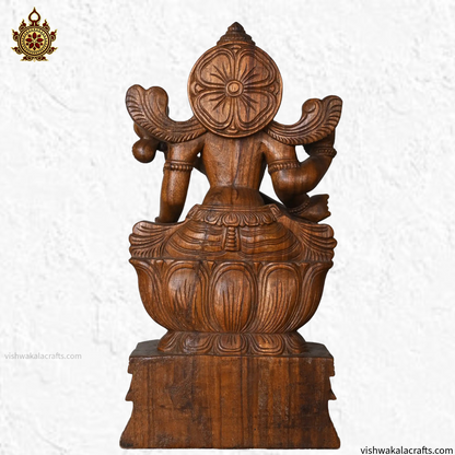 Goddess Saraswathi Wooden Handcarved statue 24"