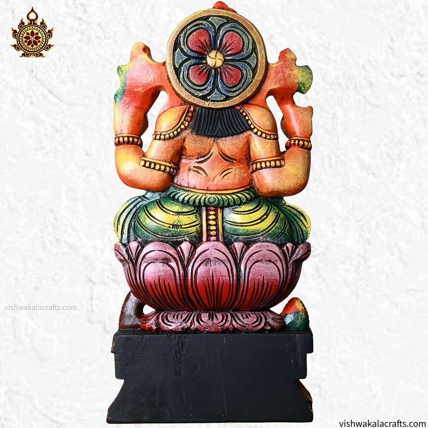 Wooden Lord Ganesha Statue Multicolour (2 feet)