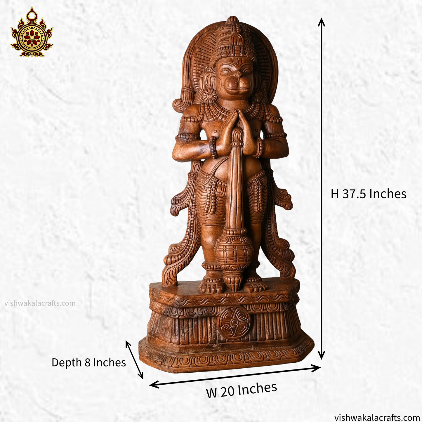 Handcrafted Wooden Hanuman Idol (God Sculpture) (37 inches)