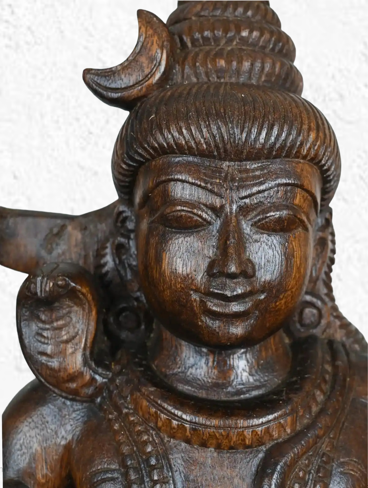 Handcrafted Meditative Lord Shiva Wooden Statue (21 inches)