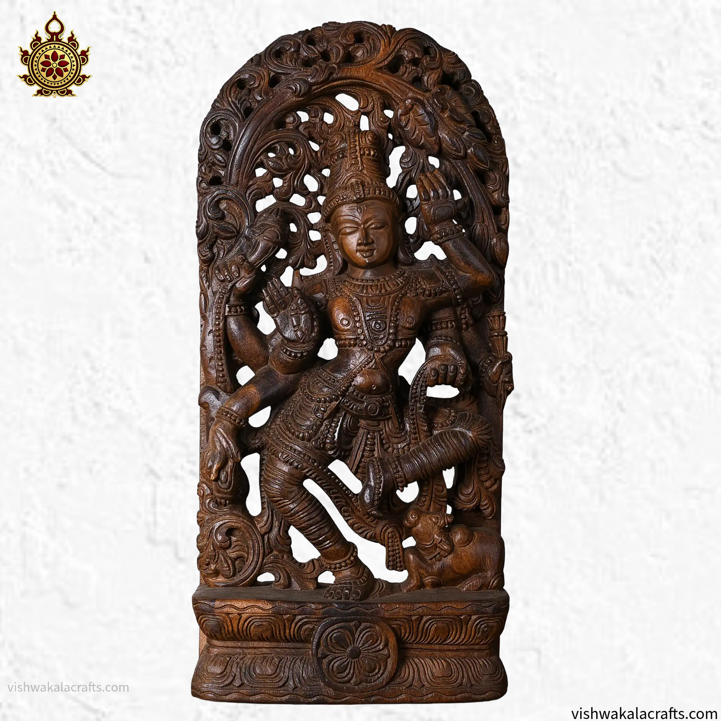 Wooden Handcrafted Dancing Shiva Sculpture – Antique Finish (24 Inches)