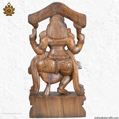 Handcrafted Wooden Blessing Lord Shiva Standing Sculpture (2 feet) Vaagai wood