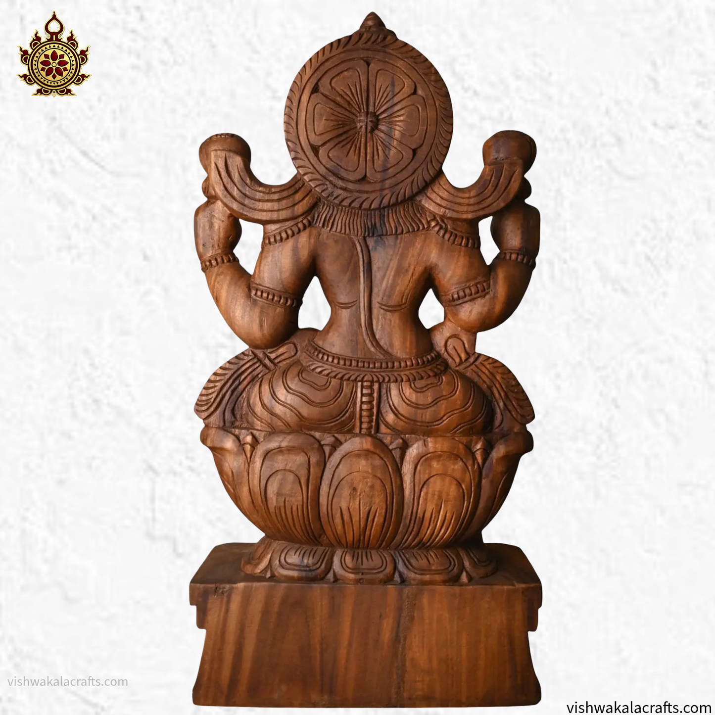 Handcrafted Wooden Mahalakshmi Statue (35 Inches)
