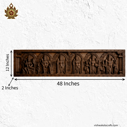 Sri Subramaniam Swamy Arupadai Murugan Wood Wall Panel 48''