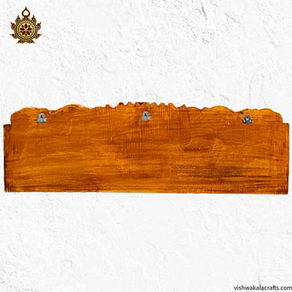 Wooden Namam Sangu Chakram Wit Garudan & Hanuman Wall Panel