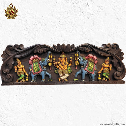 Gaja Ganesha With Double Elephant & Two Lady 36"