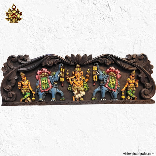 Gaja Ganesha With Double Elephant & Two Lady 36"
