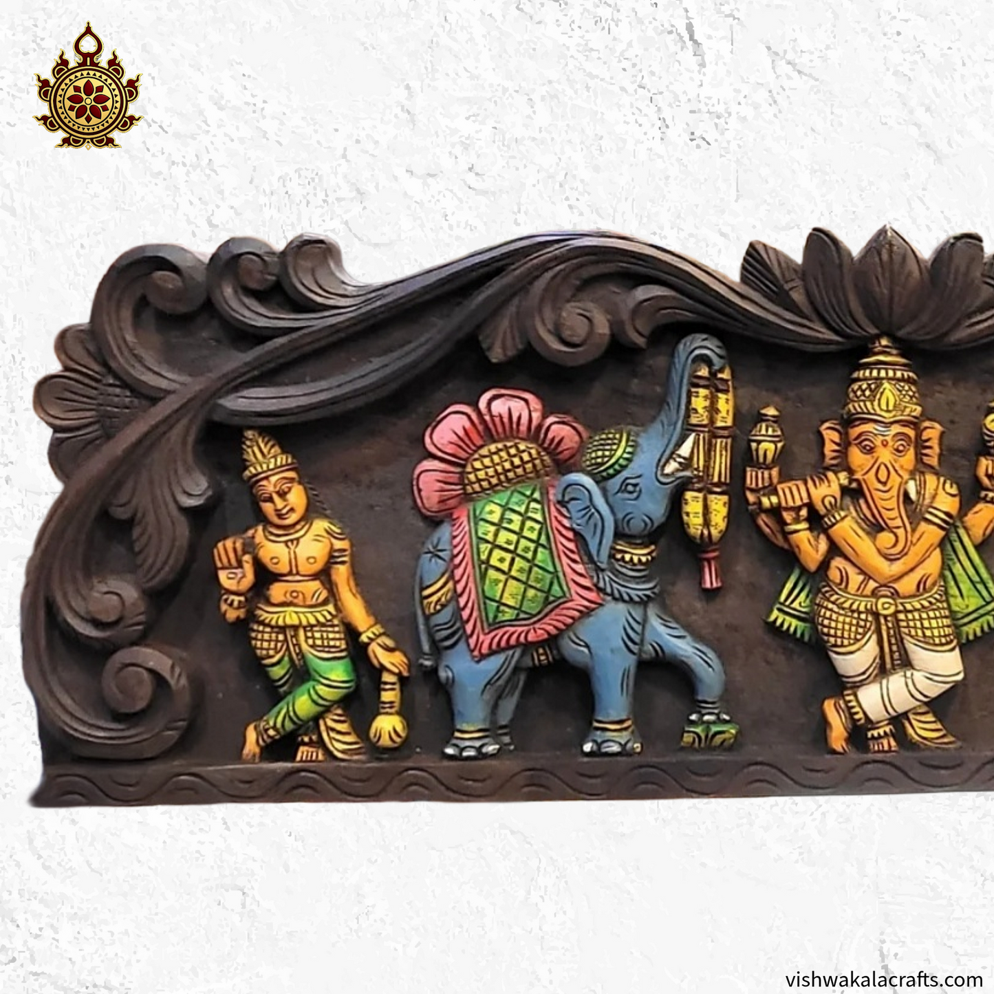 Gaja Ganesha With Double Elephant & Two Lady 36"