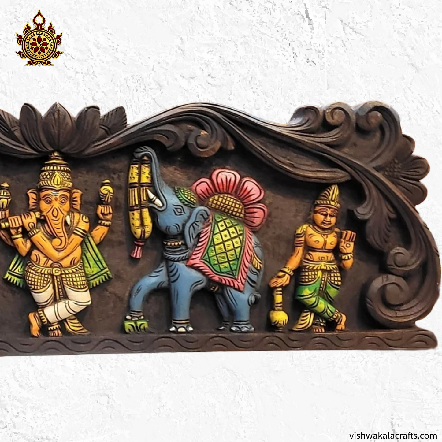 Gaja Ganesha With Double Elephant & Two Lady 36"