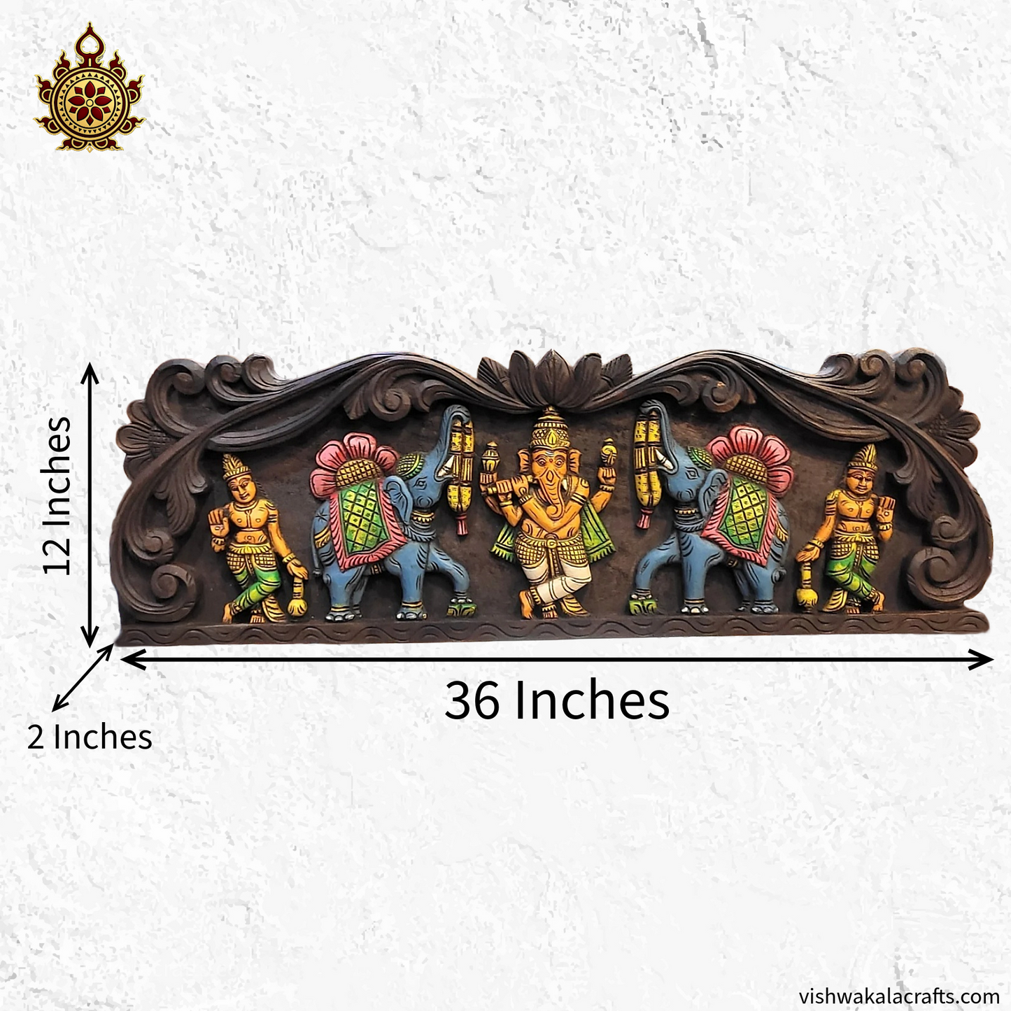 Gaja Ganesha With Double Elephant & Two Lady 36"