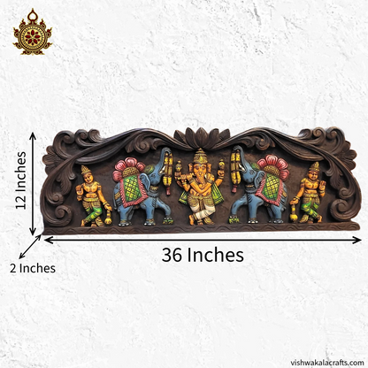 Gaja Ganesha With Double Elephant & Two Lady 36"