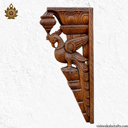 BIG Parrot Handcarved Wooden Wall Bracket (18x9x3) Inches (3 color options) (Single)