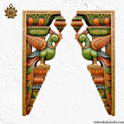 BIG Parrot Handcarved Wooden Wall Bracket (18x9x3) Inches (3 color options) (Single)