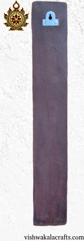 Yali / Yazhi with Blue Elephant Wall Bracket-Corbel Dark Orange Yali wood carving (18x9x3) Inches (Single)